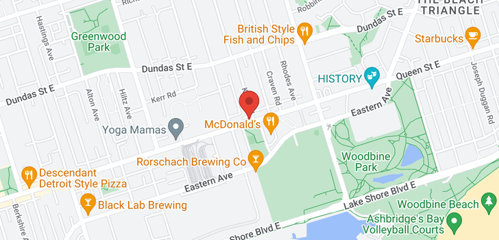 map of 1520 QUEEN ST E